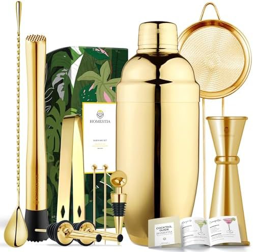 Gold Eleven Piece Professional Bartender Kit