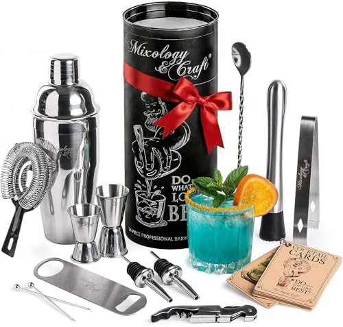 Stainless steel cobbler shaker with muddler