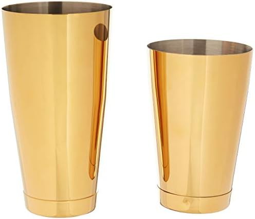 Gold Boston shaker tin set dual size