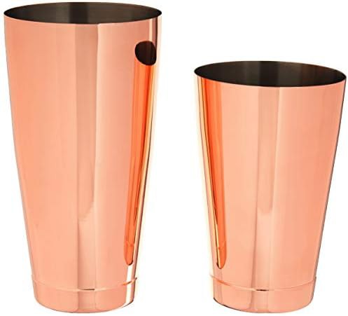 Polished Copper Boston Shaker Tin Set