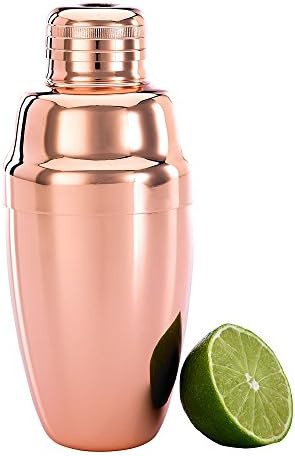 Copper three piece cocktail shaker set 18 oz