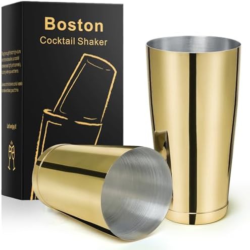 Gold stainless steel Boston shaker tins