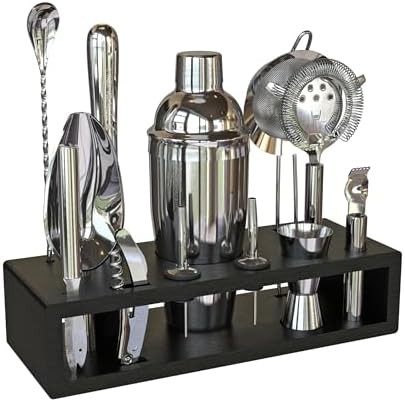 Engraved Stainless Steel Cobbler Mixology Kit