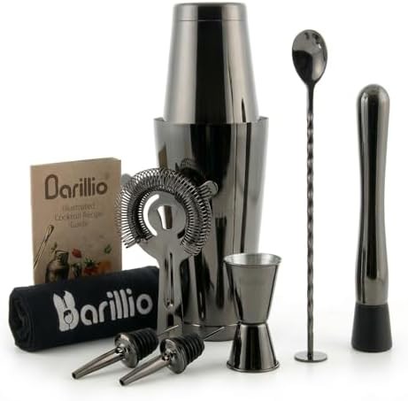 Black stainless steel weighted Boston shaker