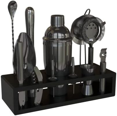 Polished Black Stainless Steel Cobbler Shaker Set