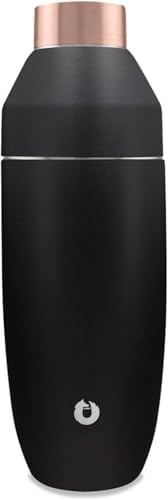 Black and gold vacuum insulated drink mixer