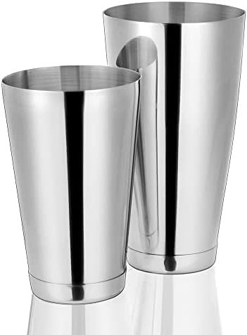Weighted Silver Stainless Steel Boston Shaker
