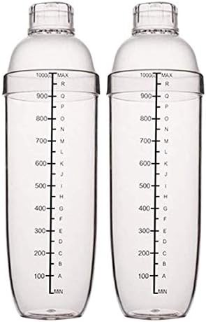 Two pack transparent plastic drink mixer shakers