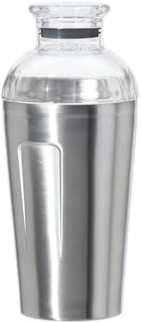 Silver double wall insulated stainless steel cocktail shaker