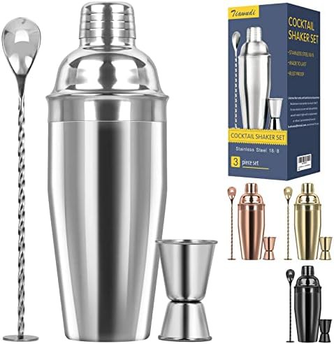 Professional silver stainless steel martini shaker