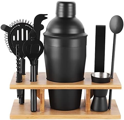 Nine piece matte black bar tool set