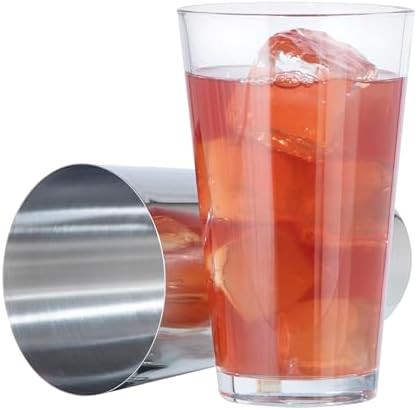 Professional glass and stainless steel Boston cocktail shaker