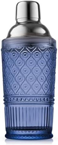 blue glass Claro cocktail shaker