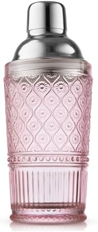 Godinger pink glass Claro cocktail shaker