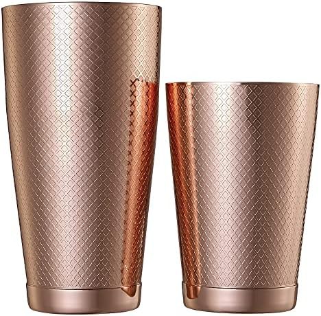 Copper plated diamond lattice cocktail shaker 18 oz