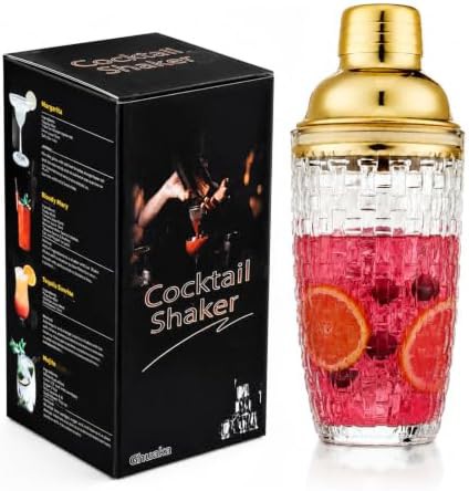 Gold Accent Glass Shaker 13 oz Capacity