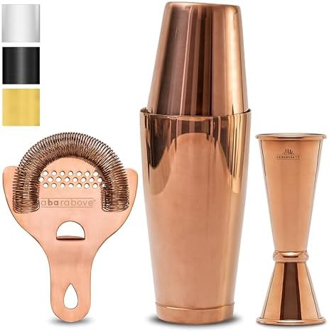 Antique Copper Four Piece Bartender Kit