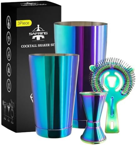 Rainbow weighted Boston shaker tins