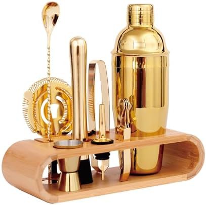 Gold stainless steel martini shaker set