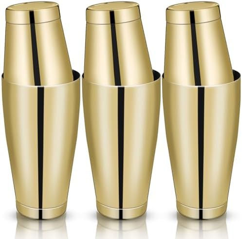 Gold Boston cocktail shaker 18 oz