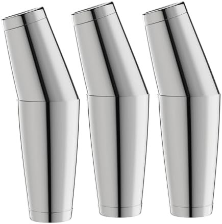 Silver stainless steel three tin shaker set