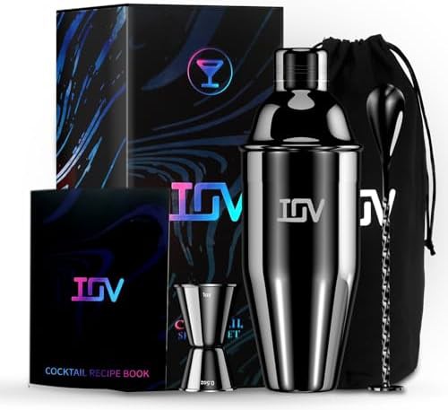 Black Stainless Steel Cocktail Shaker 24 oz