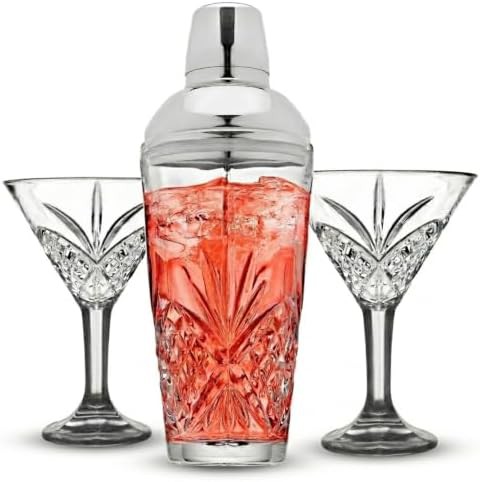 Godinger silver Dublin crystal martini shaker set