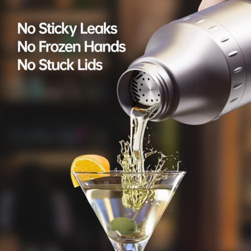 Silver vacuum insulated hybrid cocktail shaker 30oz