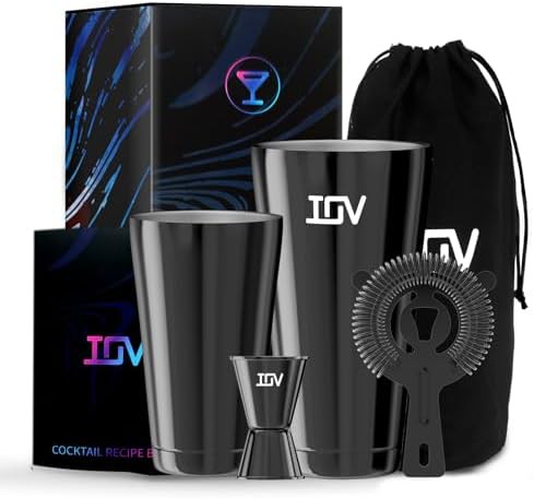 Black Boston Shaker Set with Muddler
