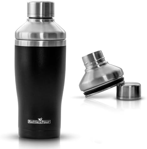 Black Powder Coated Insulated Stainless Steel Shaker