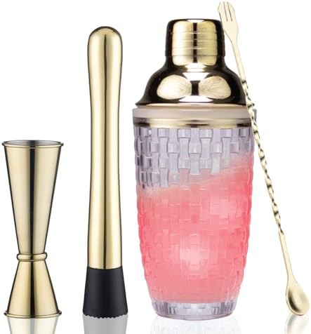 Gold Glass Mixing Kit with Muddler