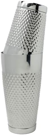 Silver diamond pattern weighted Boston shaker