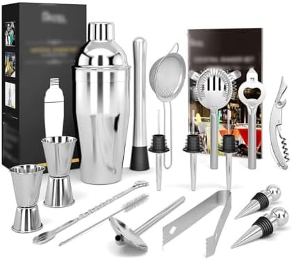 Stainless steel seventeen piece home mixing kit