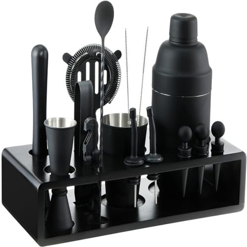 Sixteen Piece Shaker Set with Wooden Stand
