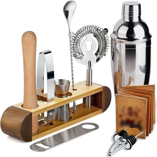 Oval wooden frame eleven piece bar set