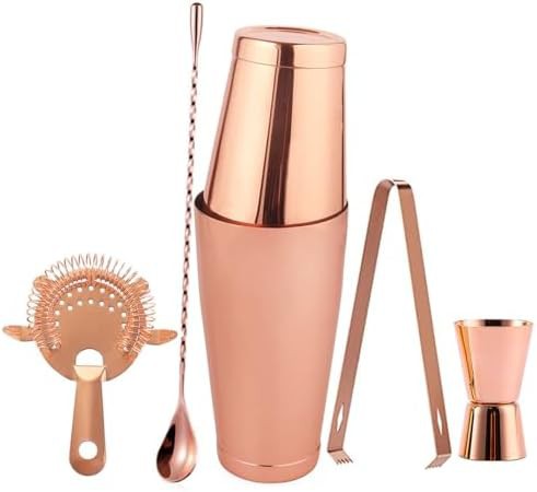Rose Gold Stainless Steel Bartender Tool Set