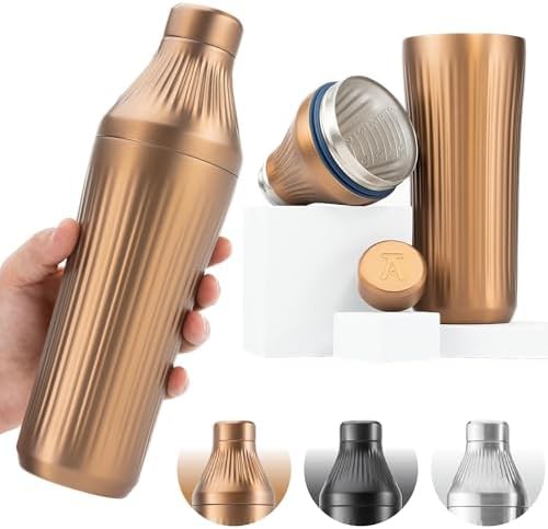 Diamond edition brushed copper hybrid cocktail shaker 28 oz