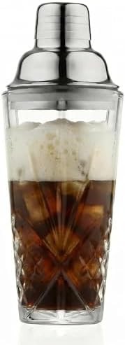 Cut Crystal Shaker with Dasher and Coasters