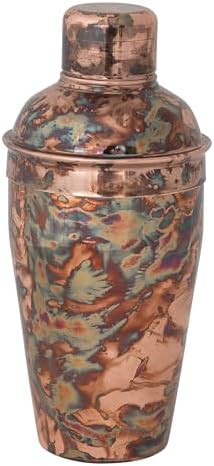Oxidized stainless steel cocktail shaker with copper finish