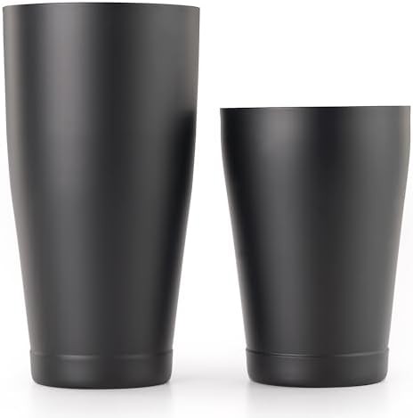 Matte black Boston shaker tin set 18 and 28 oz