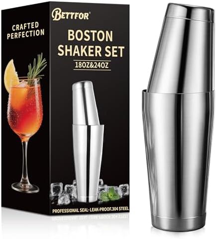 Silver stainless steel weighted Boston shaker