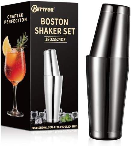 Black stainless steel weighted Boston shaker