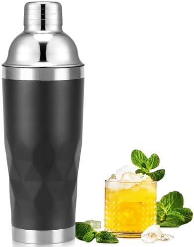 Black Insulated Weighted Boston Shaker