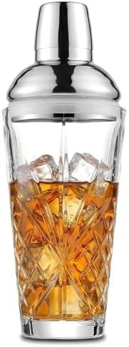 Vintage Deep Cut Crystal Shaker with Silvery Lid
