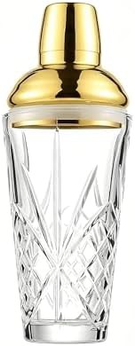 Vintage Deep Cut Crystal Shaker with Gold Lid