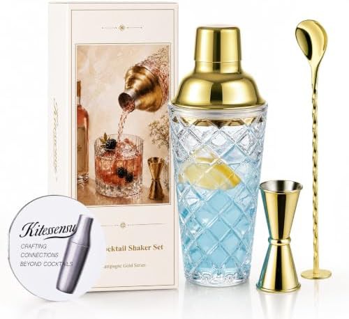 Champagne gold glass cocktail shaker